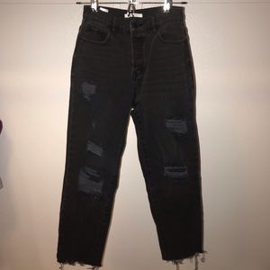 distressed black jeans